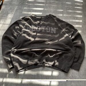 NEW YORK POPULAR Boston Crew Neck Sweatshirt Men's Size XL Gray y2K grey